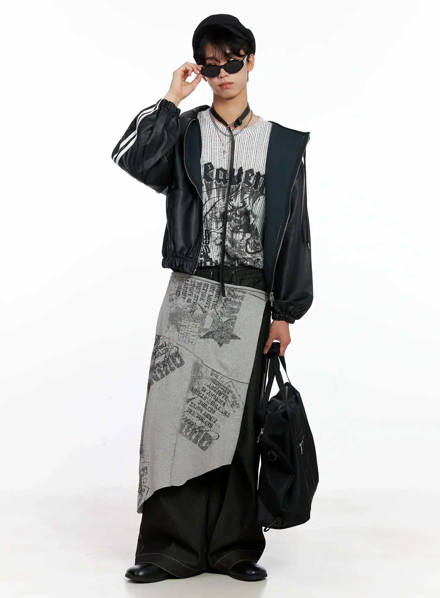 Men's Dark Denim Wide Pants IO517 - Image 16