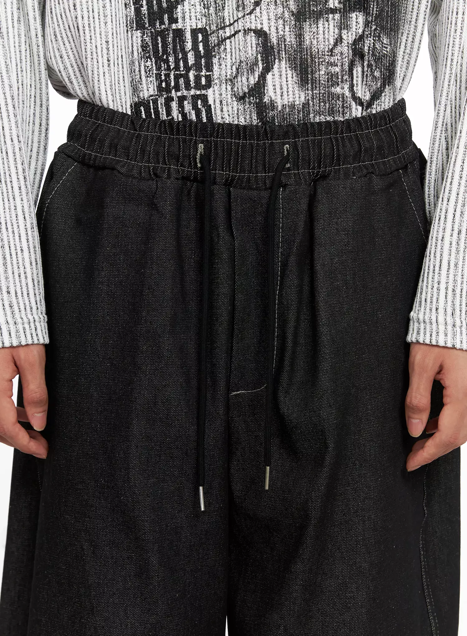 Men's Dark Denim Wide Pants IO517 - Image 9