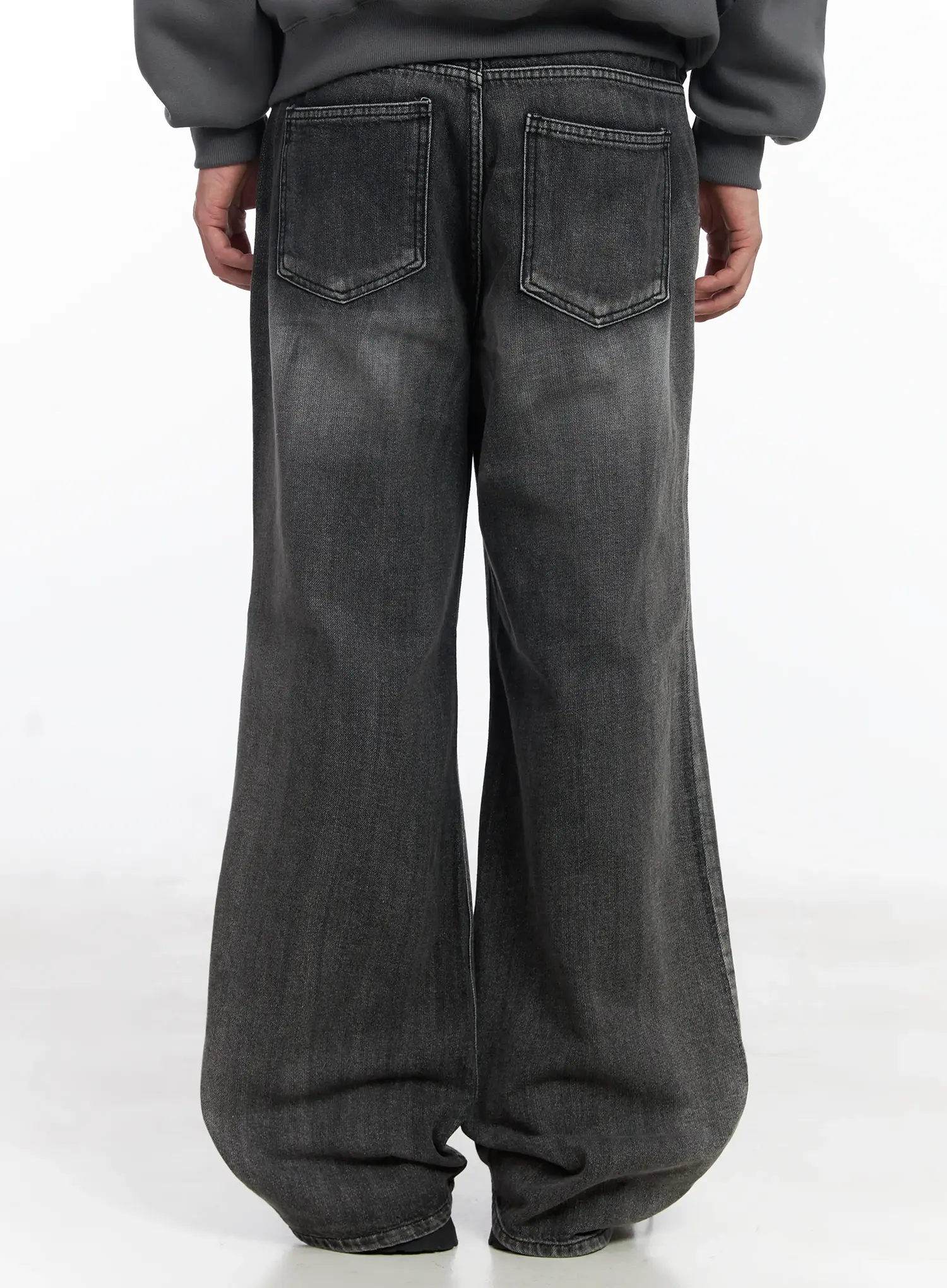 Men's Dark Gray Semi-Flared Jeans IJ521 - Image 6