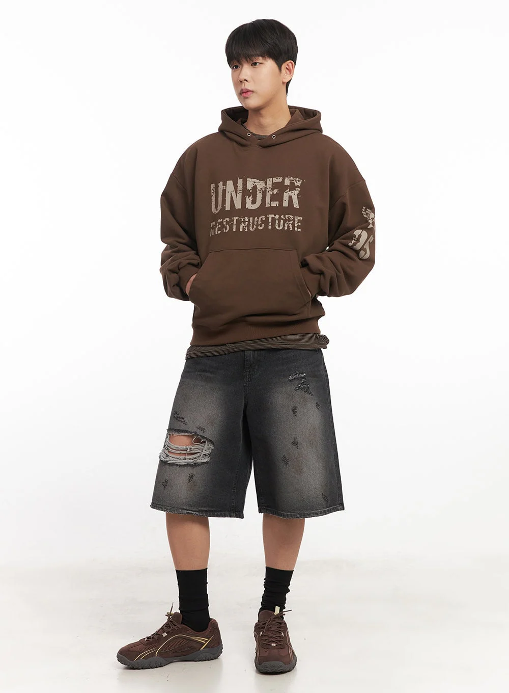 Men's Destroyed Burmuda Denim Shorts IM528 - Image 11