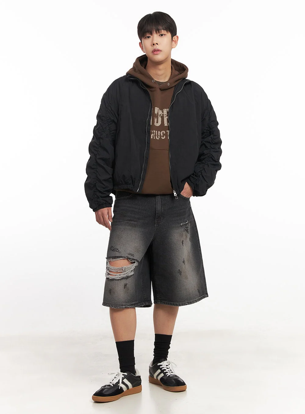 Men's Destroyed Burmuda Denim Shorts IM528 - Image 12
