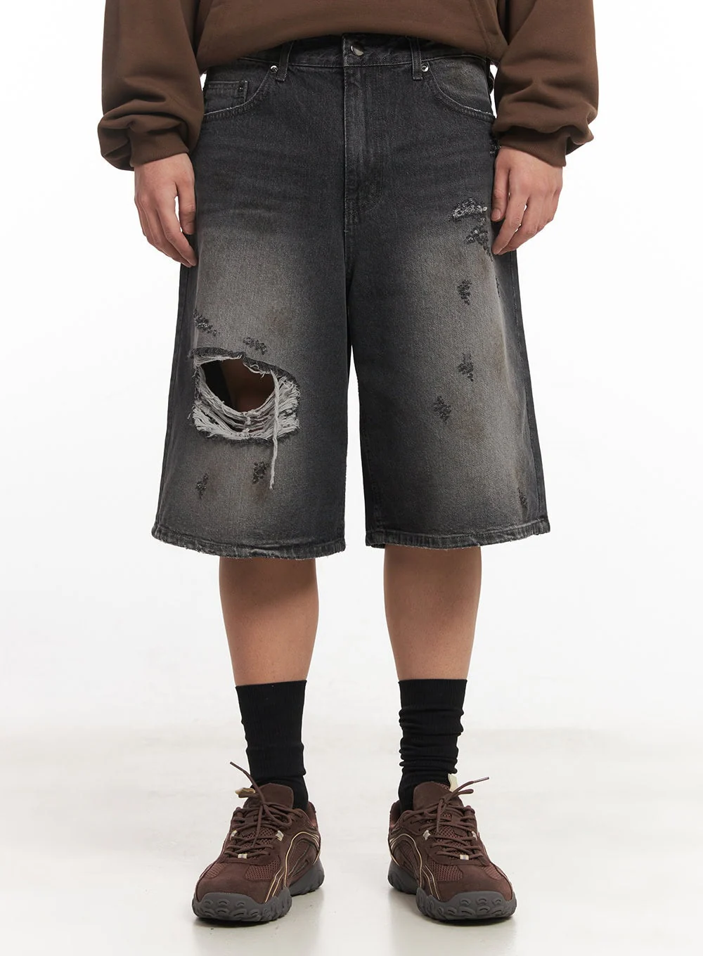 Men's Destroyed Burmuda Denim Shorts IM528 - Image 2