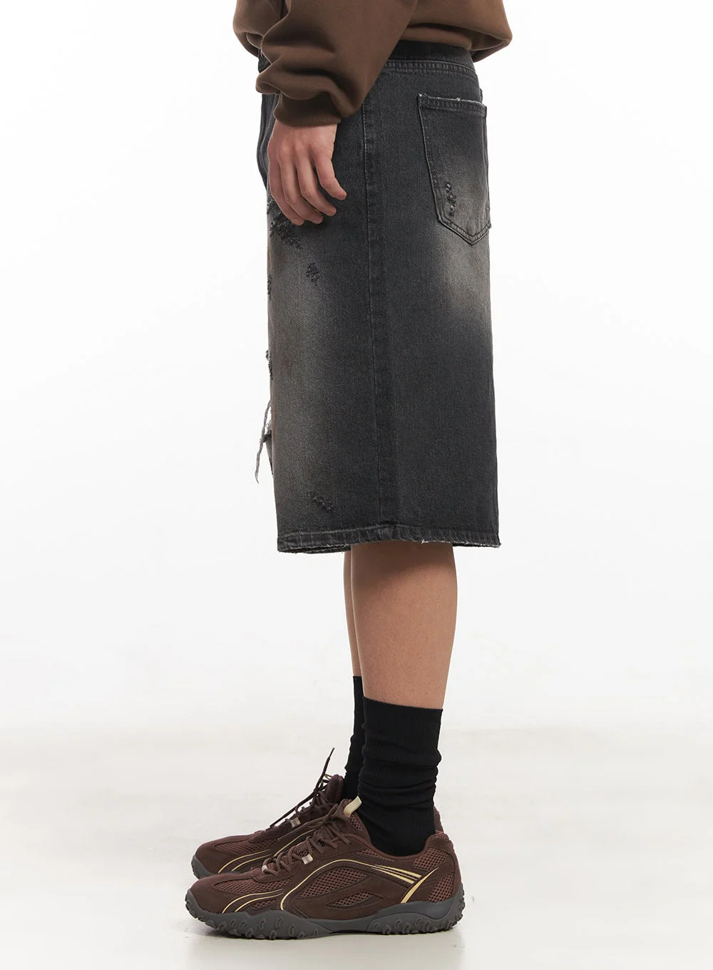 Men's Destroyed Burmuda Denim Shorts IM528 - Image 5