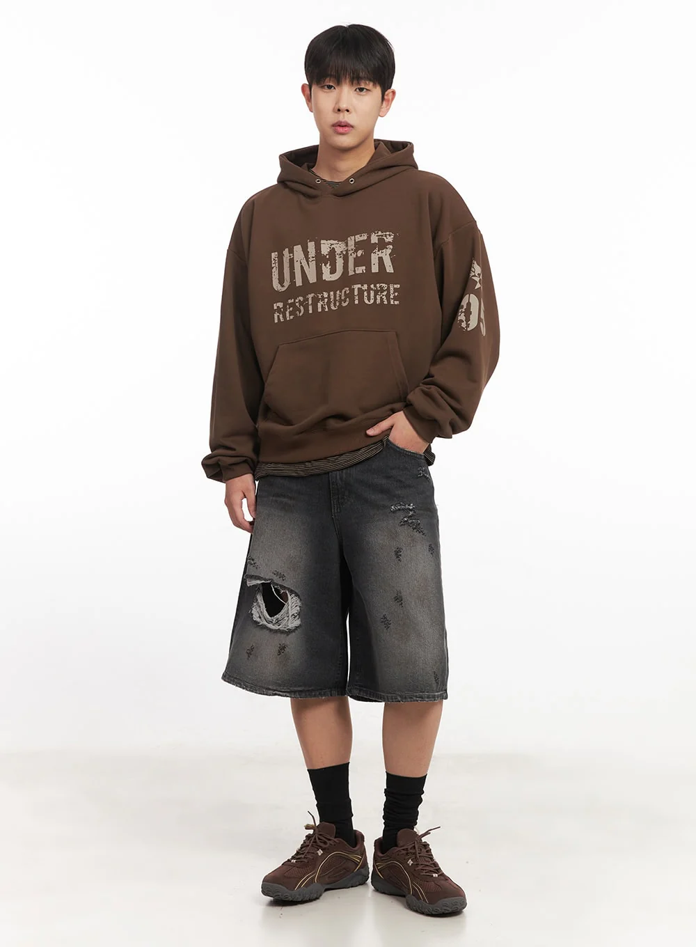 Men's Destroyed Burmuda Denim Shorts IM528 - Image 7