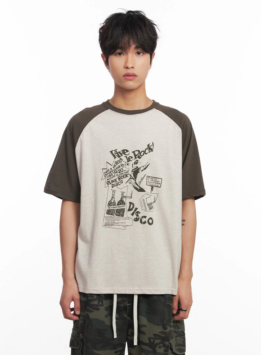 Men's Disco Graphic Raglan T-Shirt IY508 - Image 12
