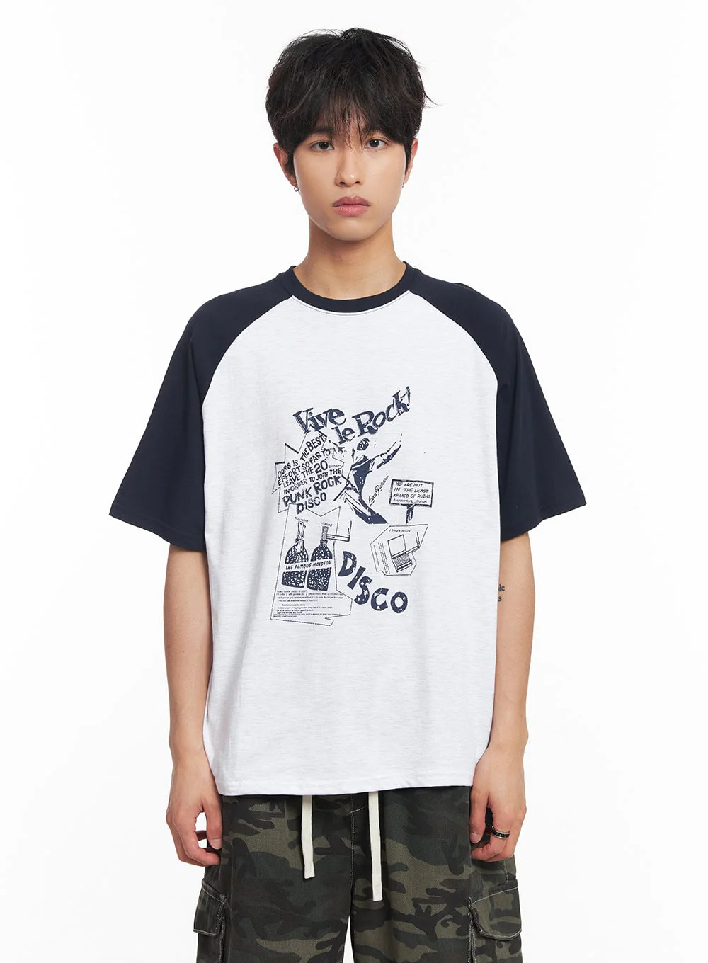 Men's Disco Graphic Raglan T-Shirt IY508 - Image 13