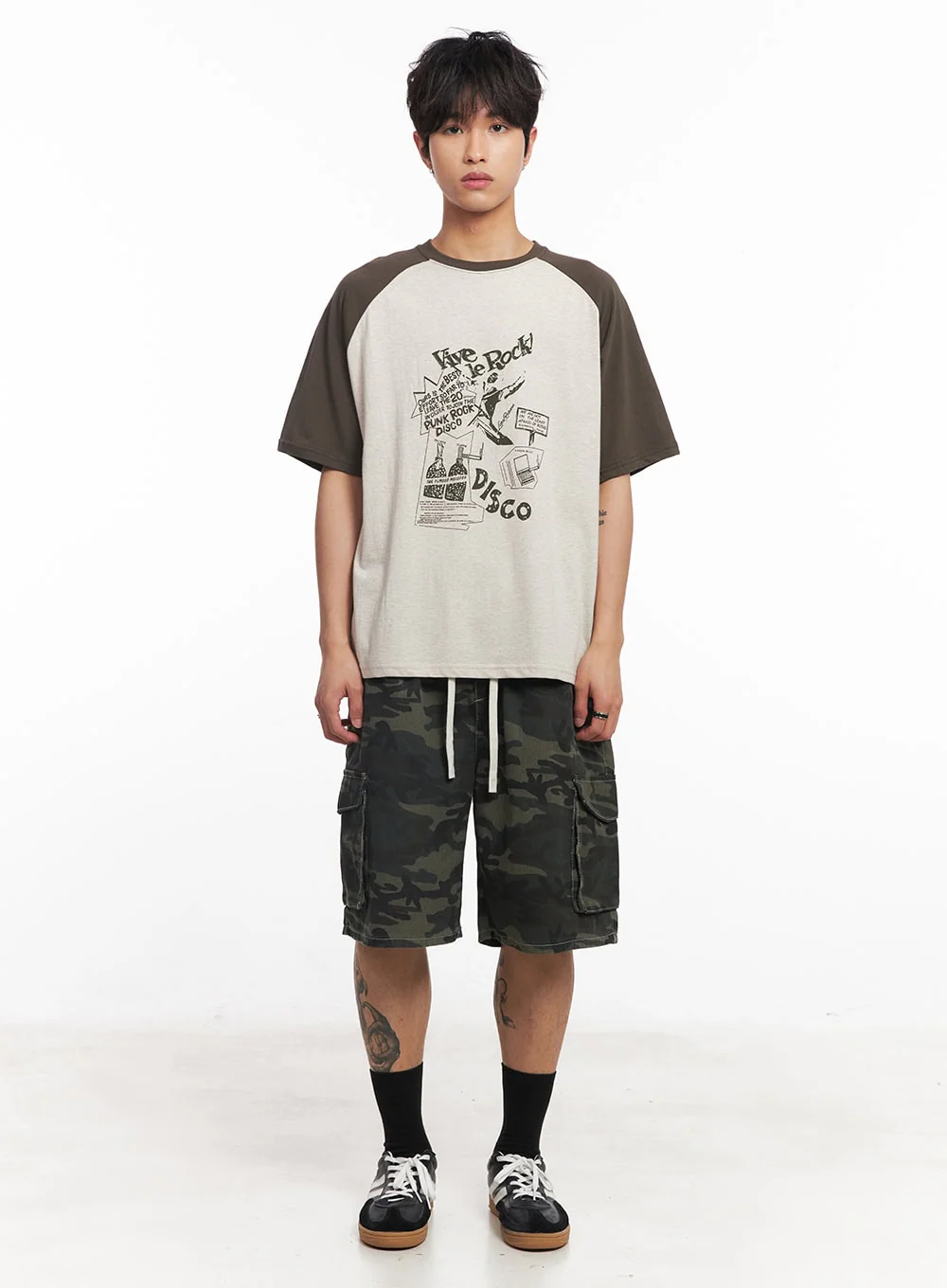 Men's Disco Graphic Raglan T-Shirt IY508 - Image 7