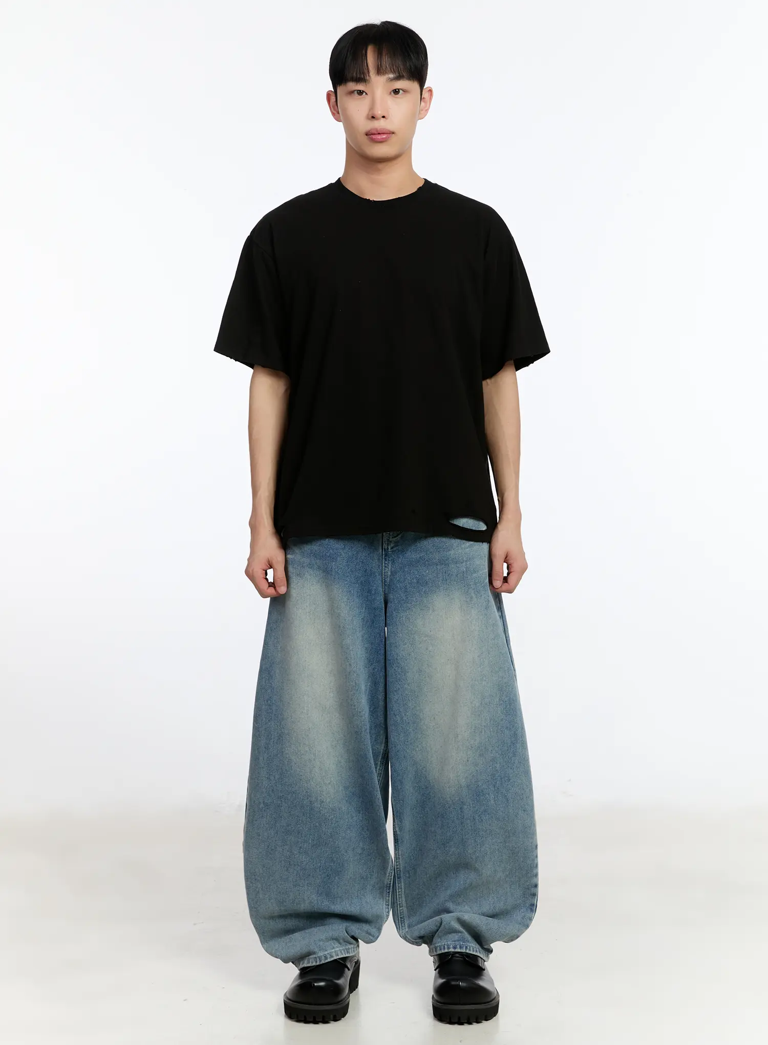 Men's Distressed Short Sleeve Tee IA507 - Image 3