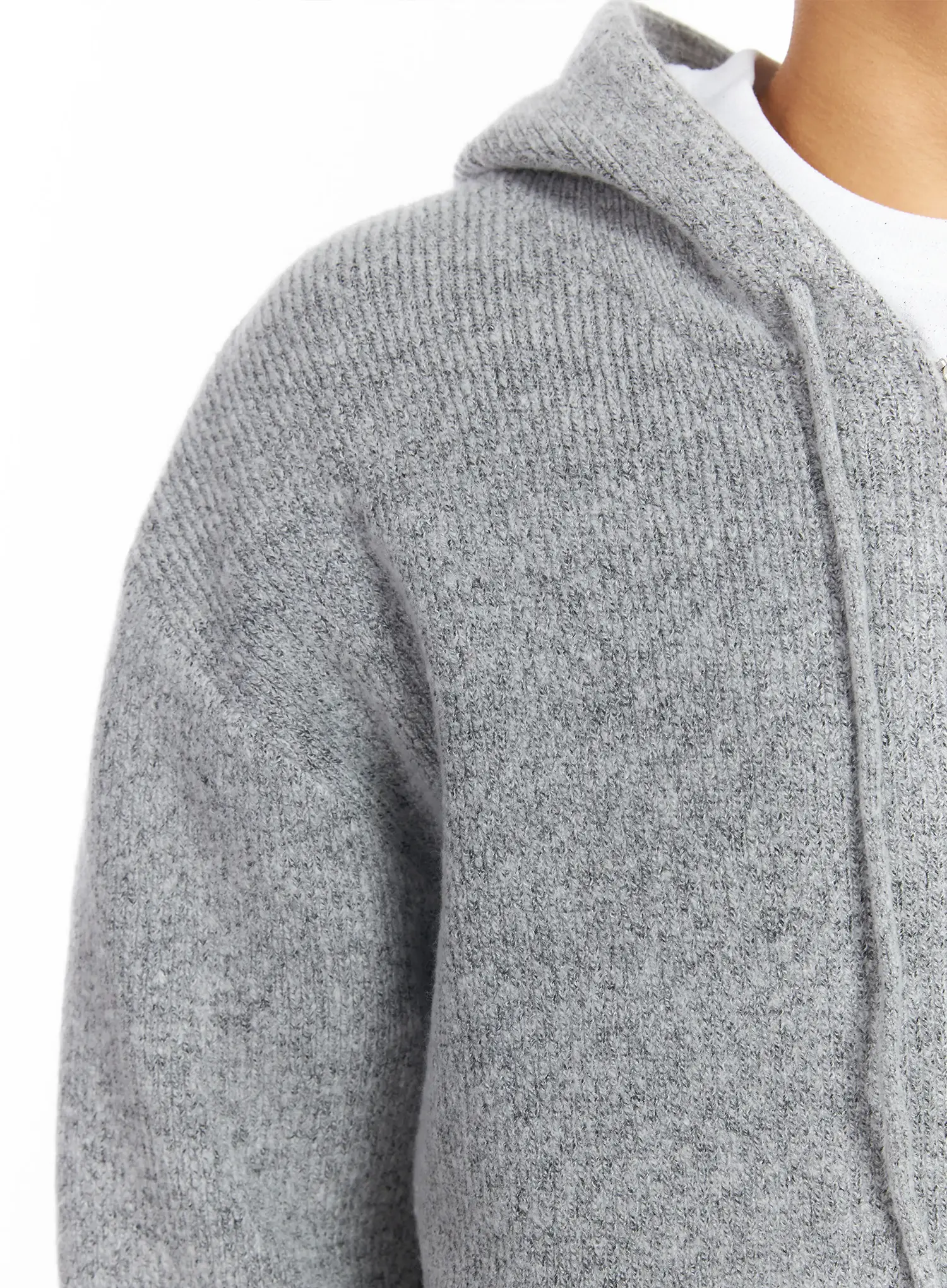 Men's Double-Zip Knit Hooded Jacket IJ527 - Image 10