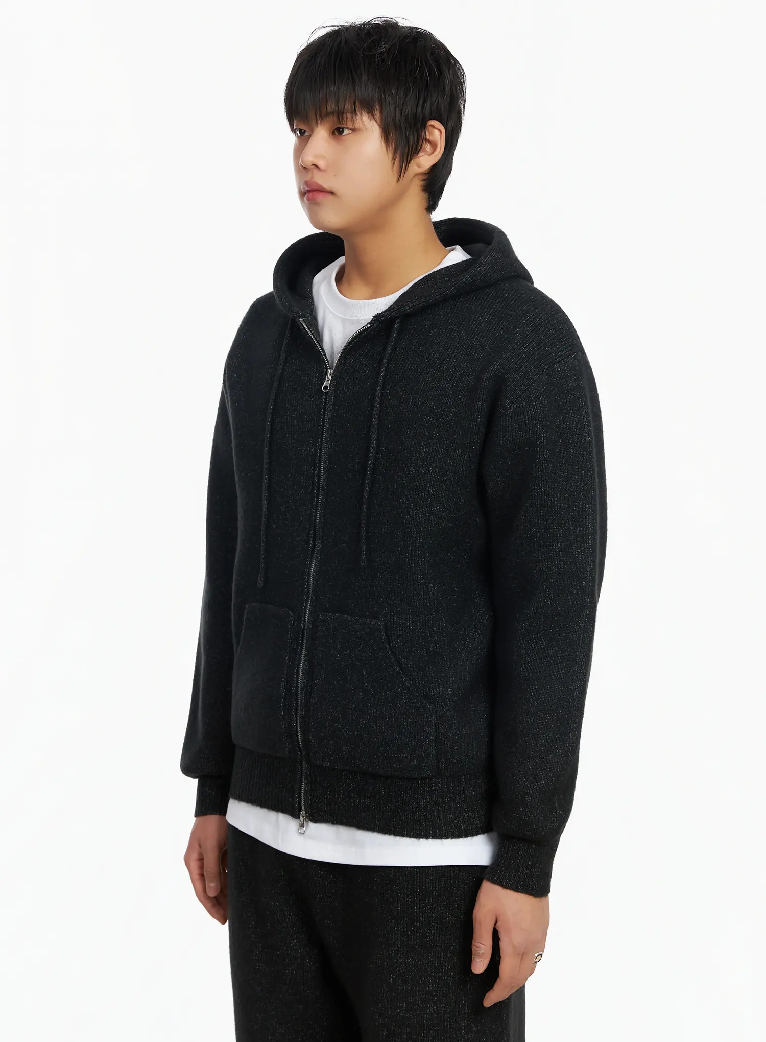 Men's Double-Zip Knit Hooded Jacket IJ527 - Image 4