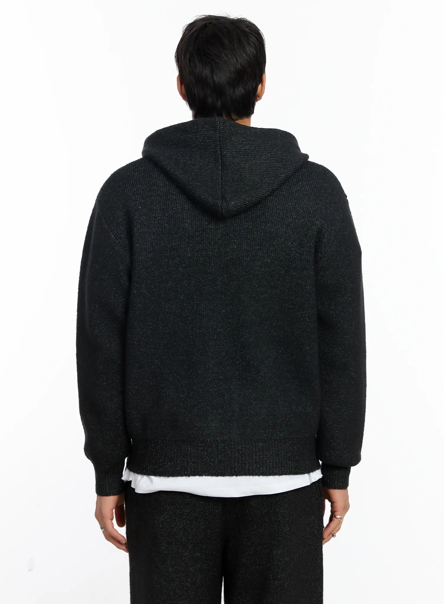 Men's Double-Zip Knit Hooded Jacket IJ527 - Image 5