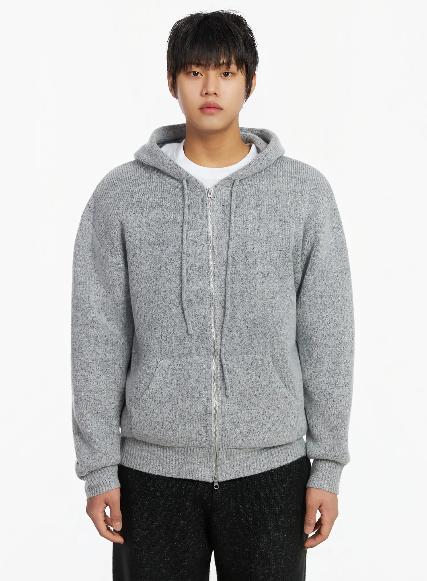 Men's Double-Zip Knit Hooded Jacket IJ527 - Image 9