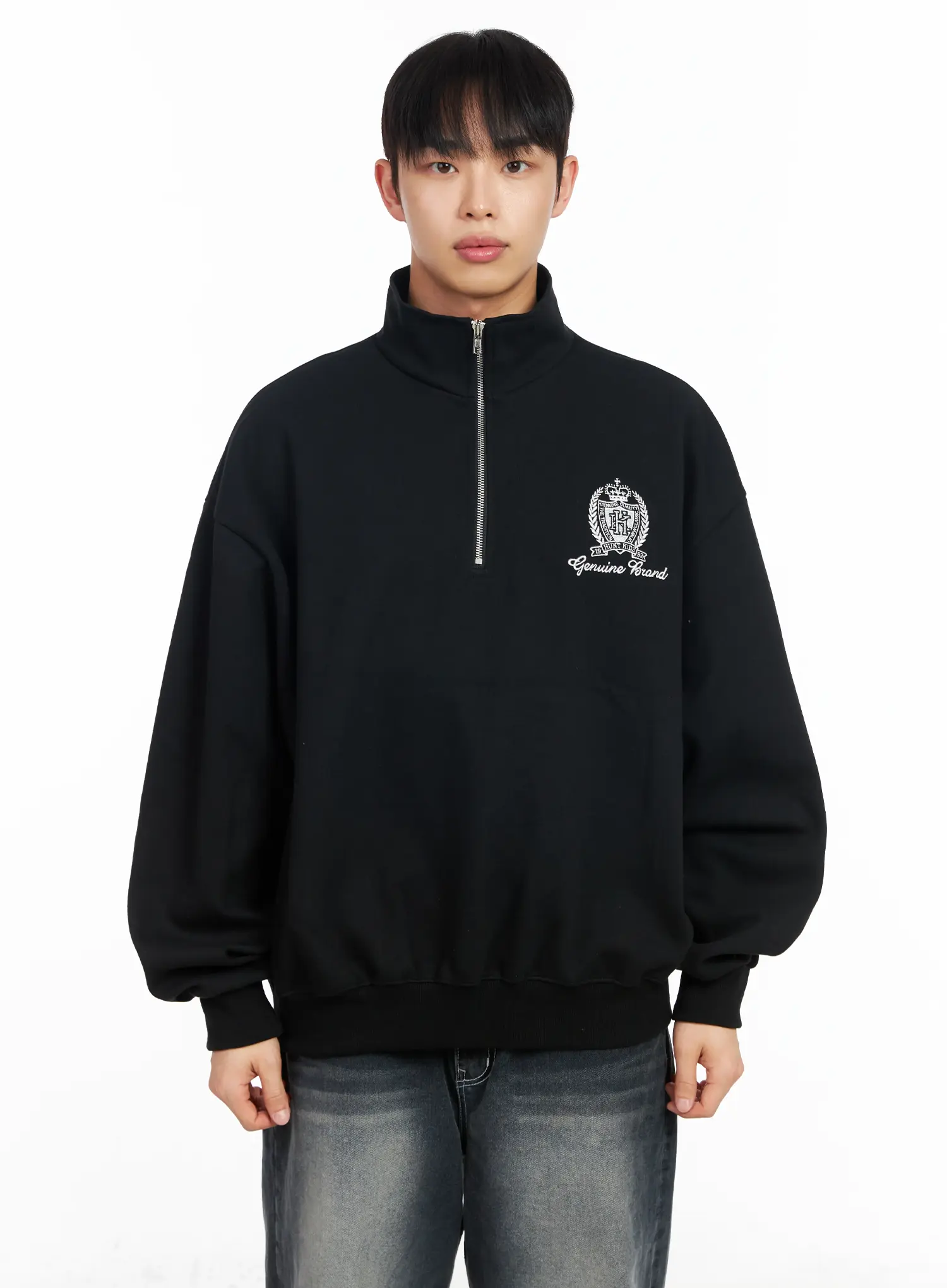 Men's Embroidered Half-Zip Sweatshirt IM511 - Image 14