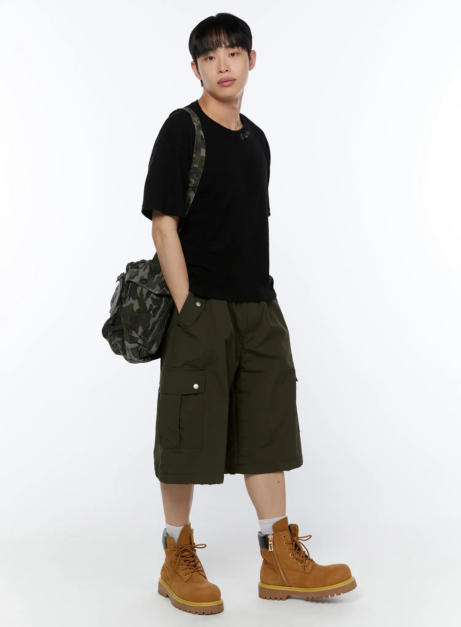 Men's Embroidered Waffle Knit T-Shirt IA520 - Image 6