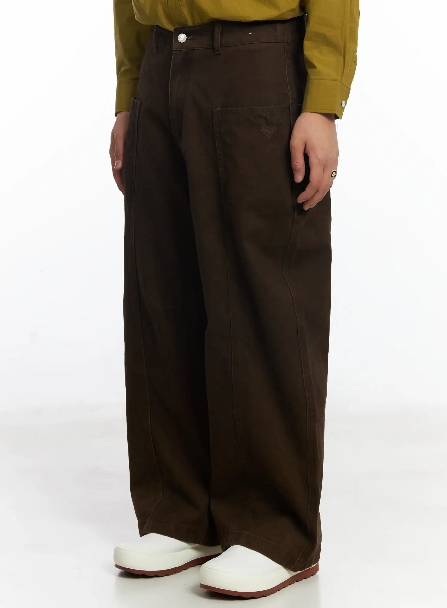 Men's Embroidered Wide Leg Pants IF503 - Image 4