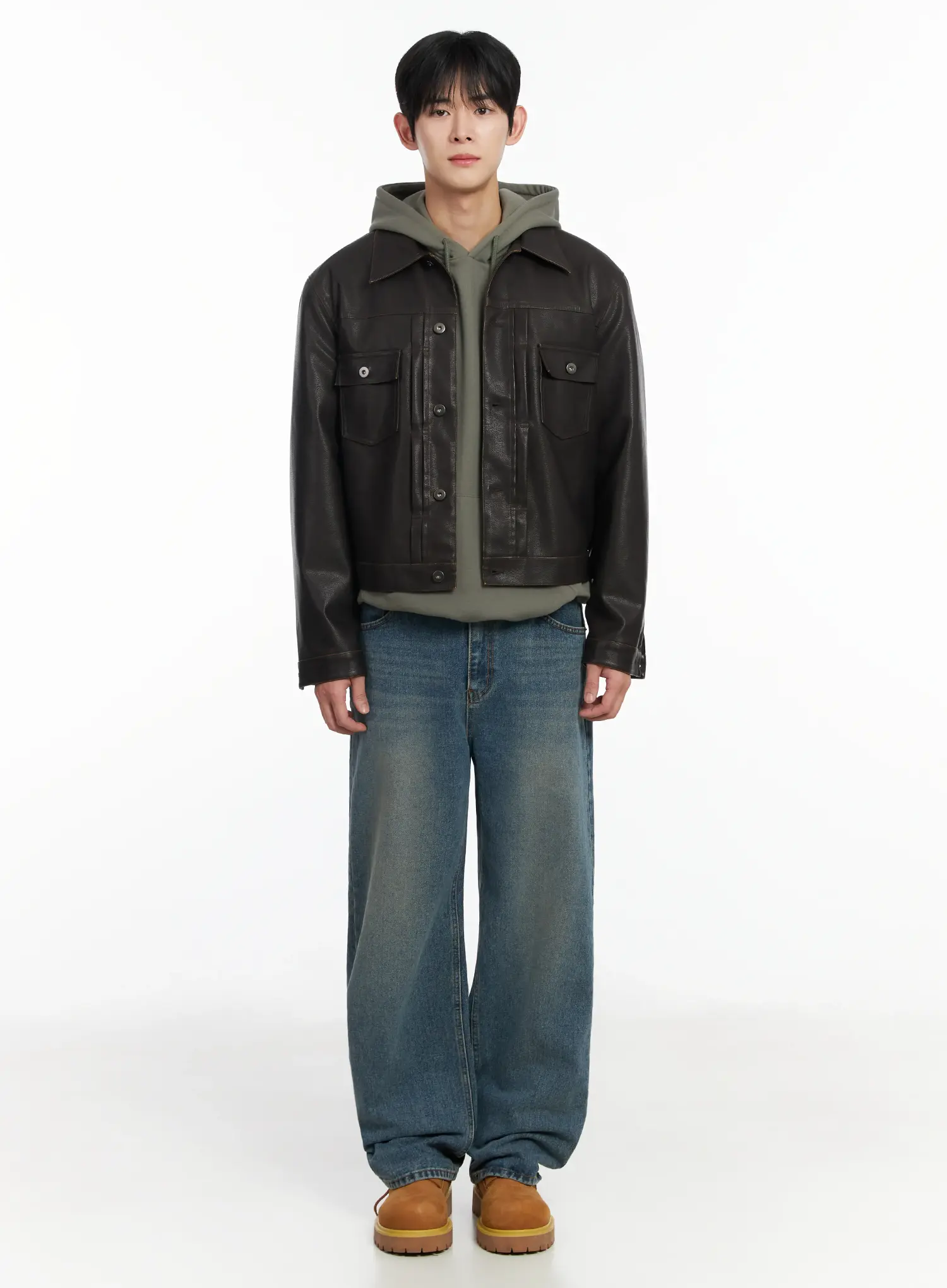 Men's Faux Leather Jacket IF516 - Image 3