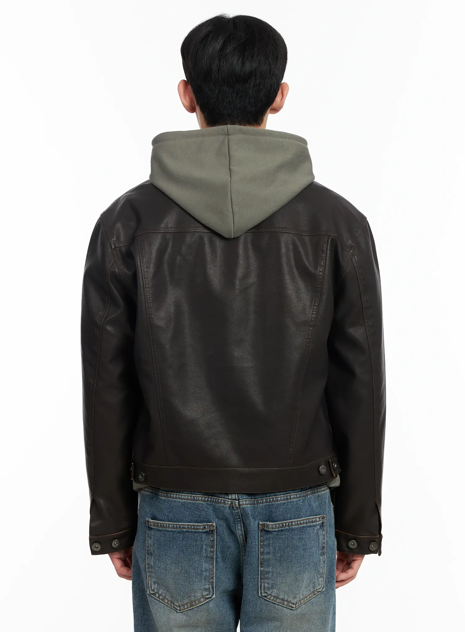Men's Faux Leather Jacket IF516 - Image 5