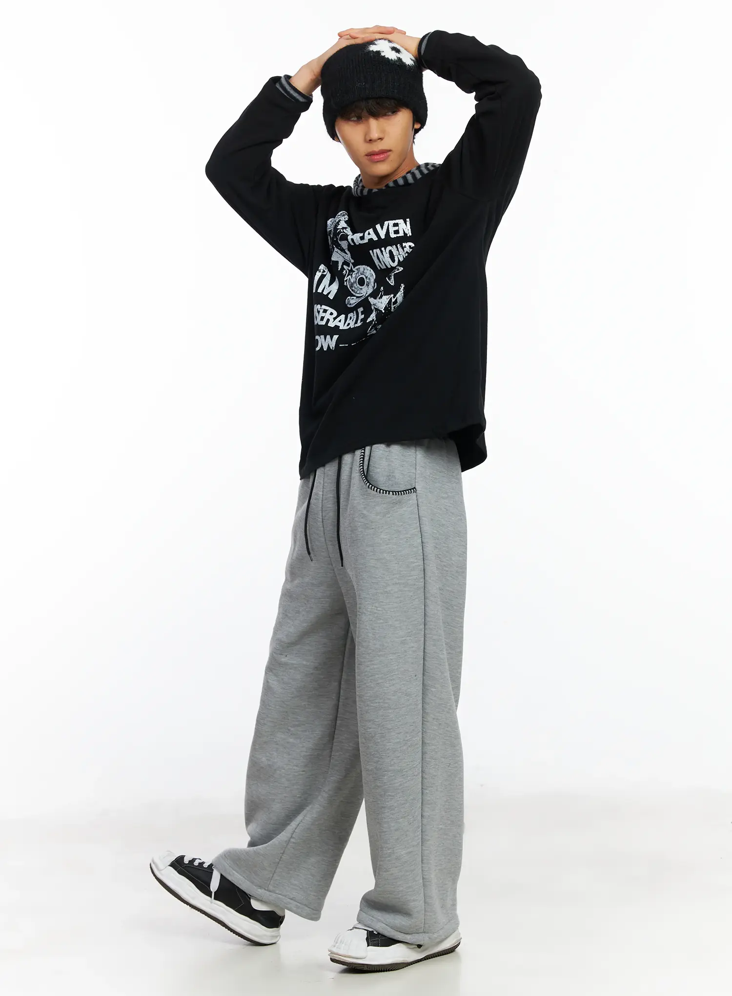 Men's Fleece Drawstring Sweatpants IF506 - Image 3