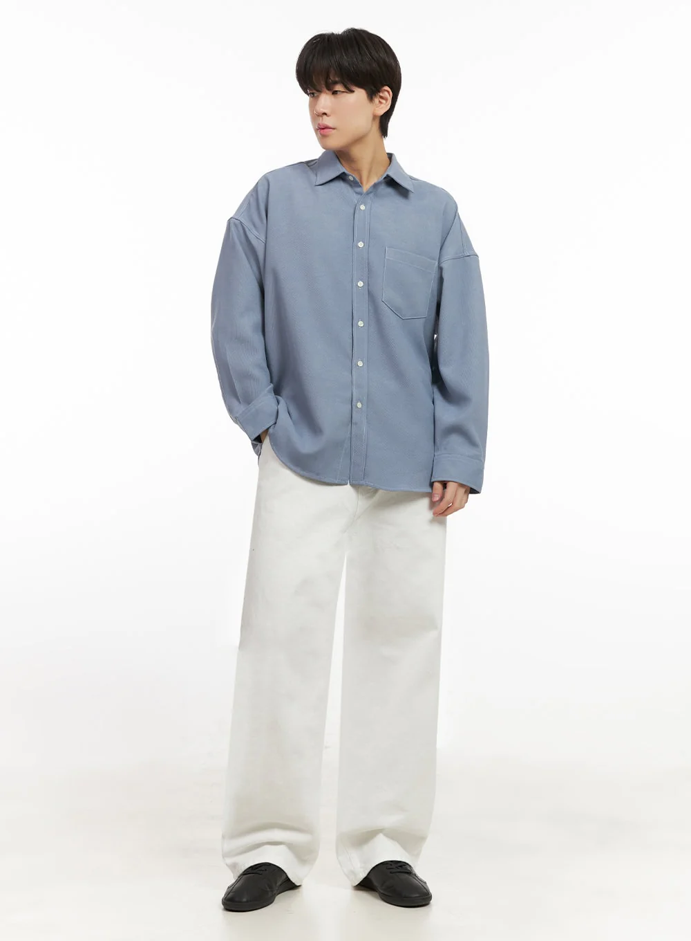 Men's Fleece-Lined Button Up Shirt IJ517 - Image 2