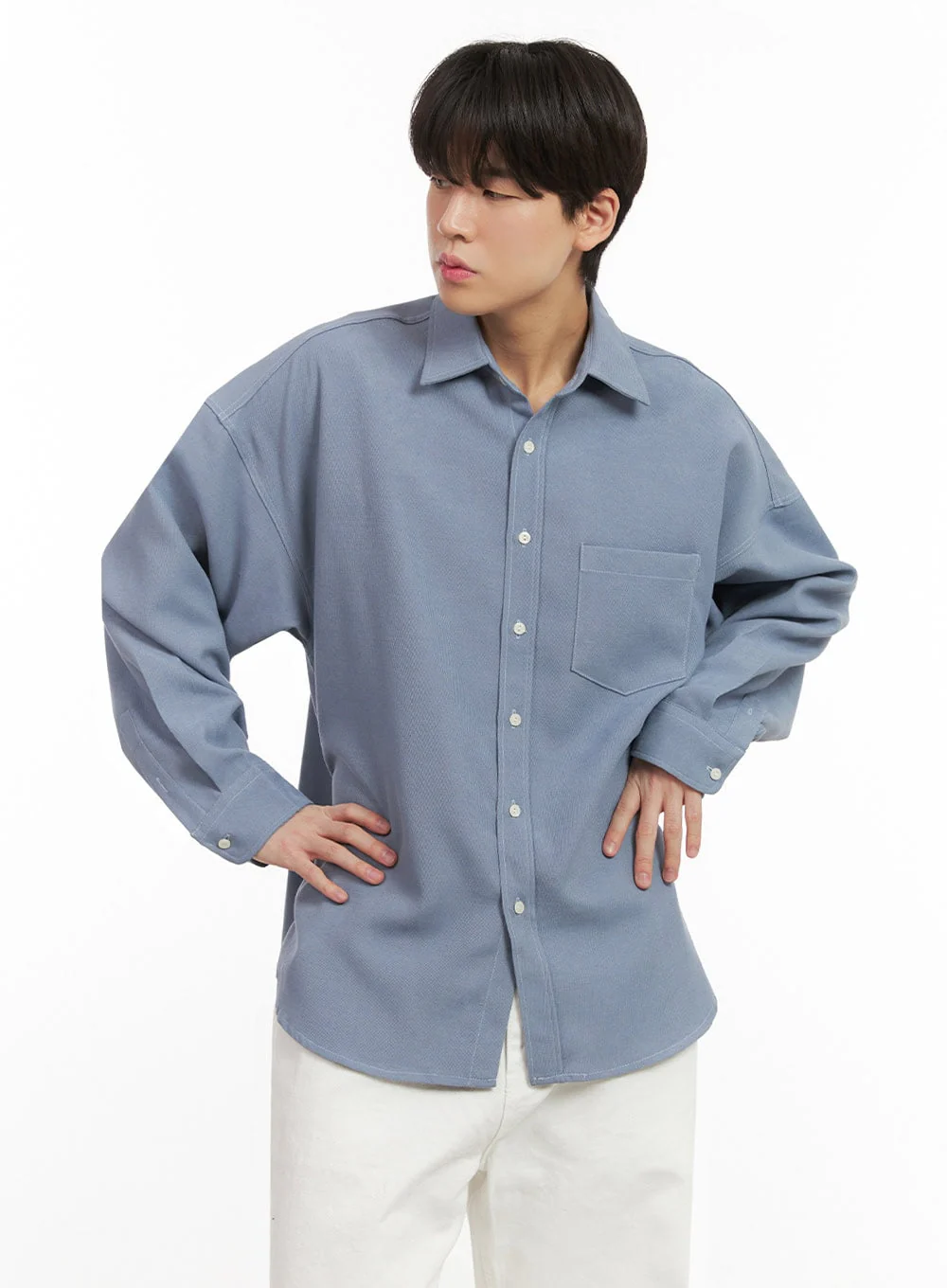 Men's Fleece-Lined Button Up Shirt IJ517 - Image 4