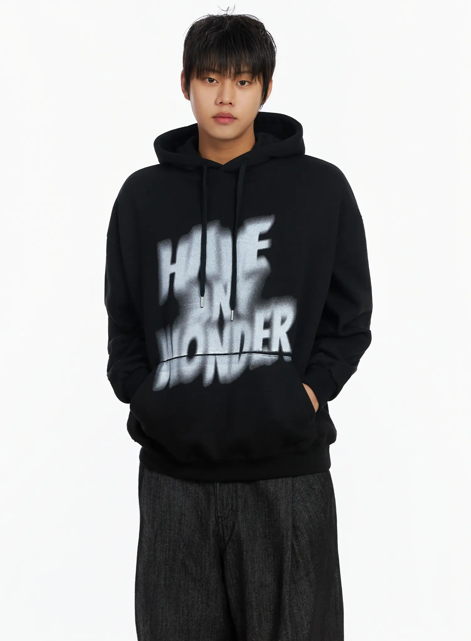 Men's Graffiti Graphic Fleece-Lined Hoodie IJ527 - Image 2