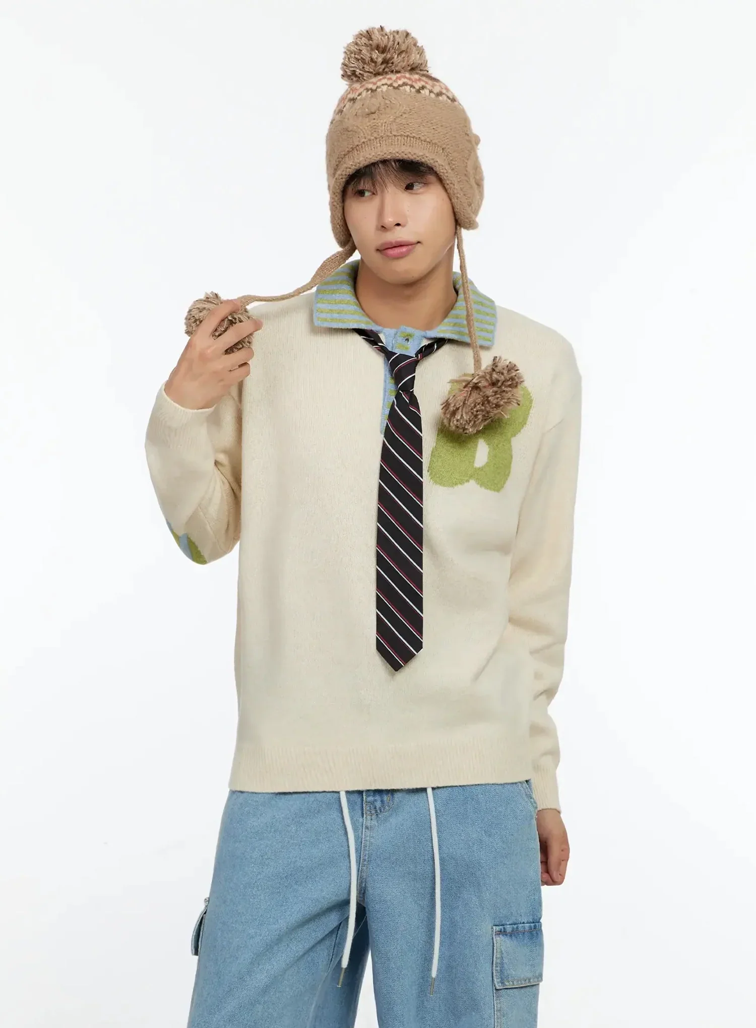Men's Graphic Collar Sweater IN506