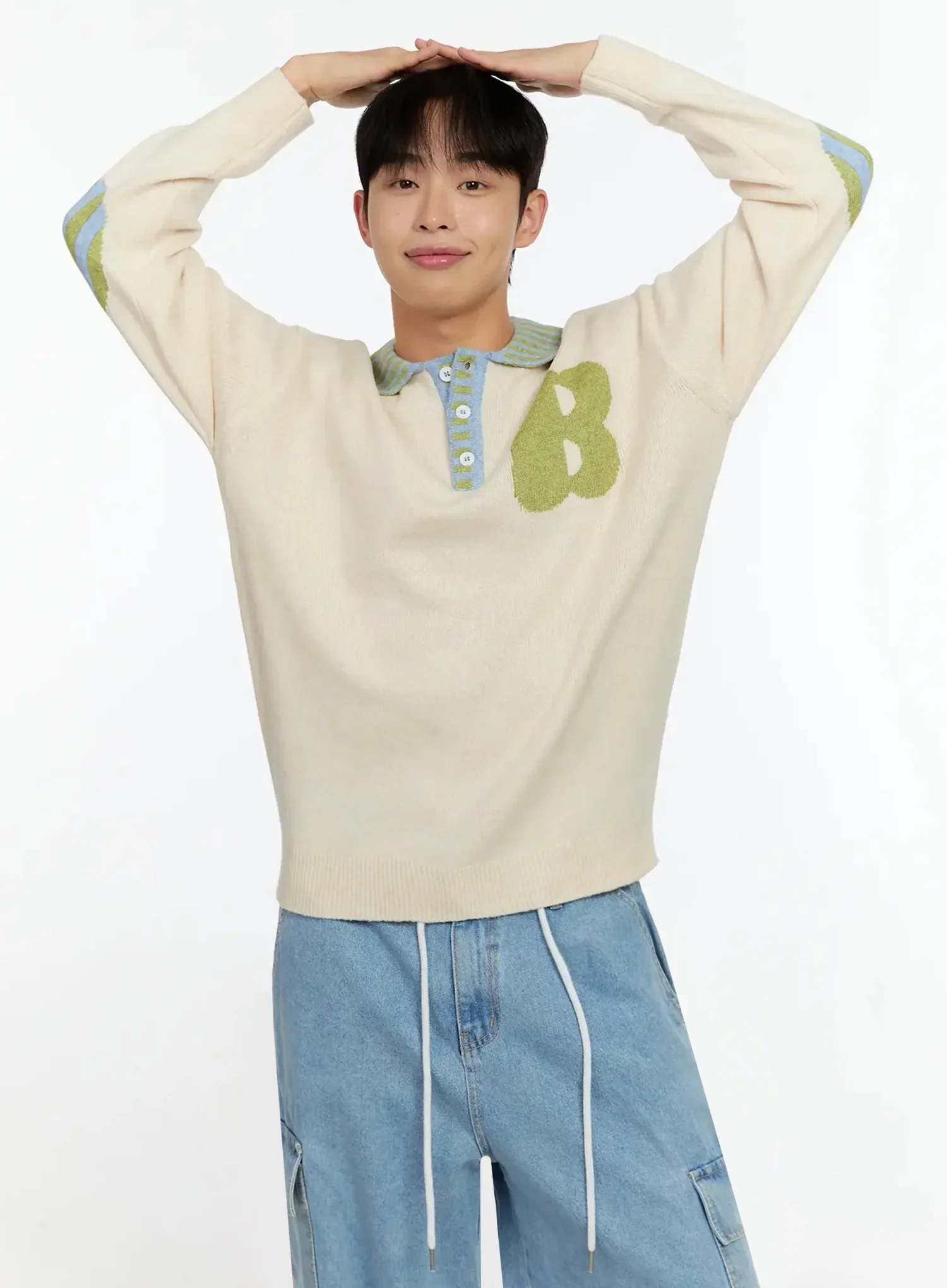Men's Graphic Collar Sweater IN506 - Image 4