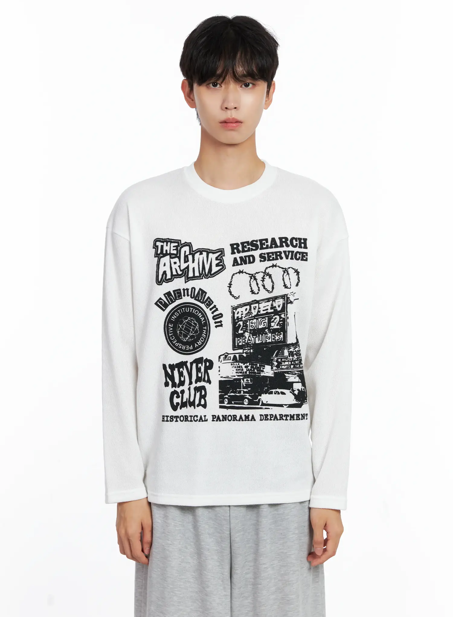 Men's Graphic Knit Long-Sleeve Top IS519 - Image 12