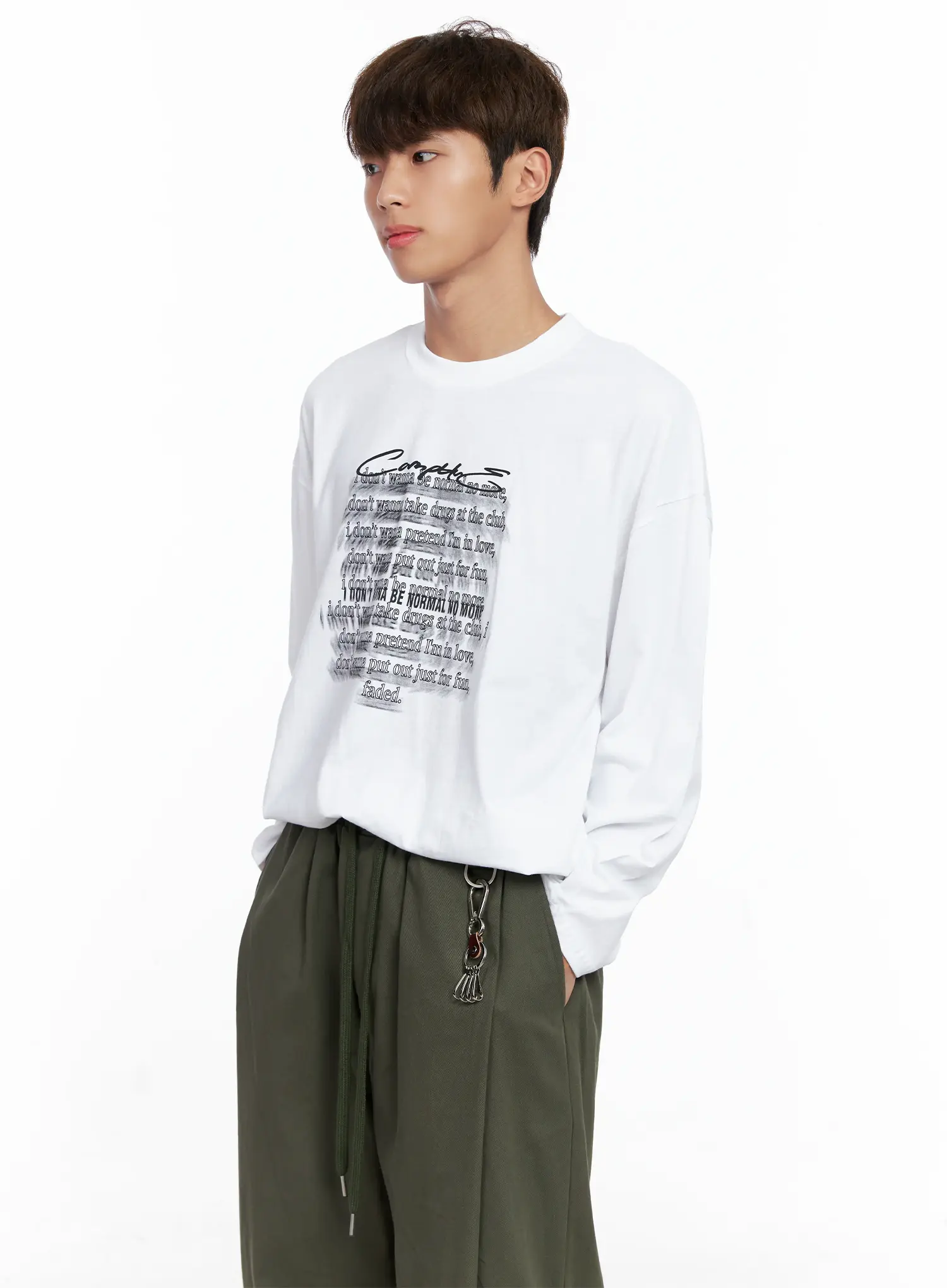 Men's Graphic Lettering Long Sleeve IO506 - Image 11