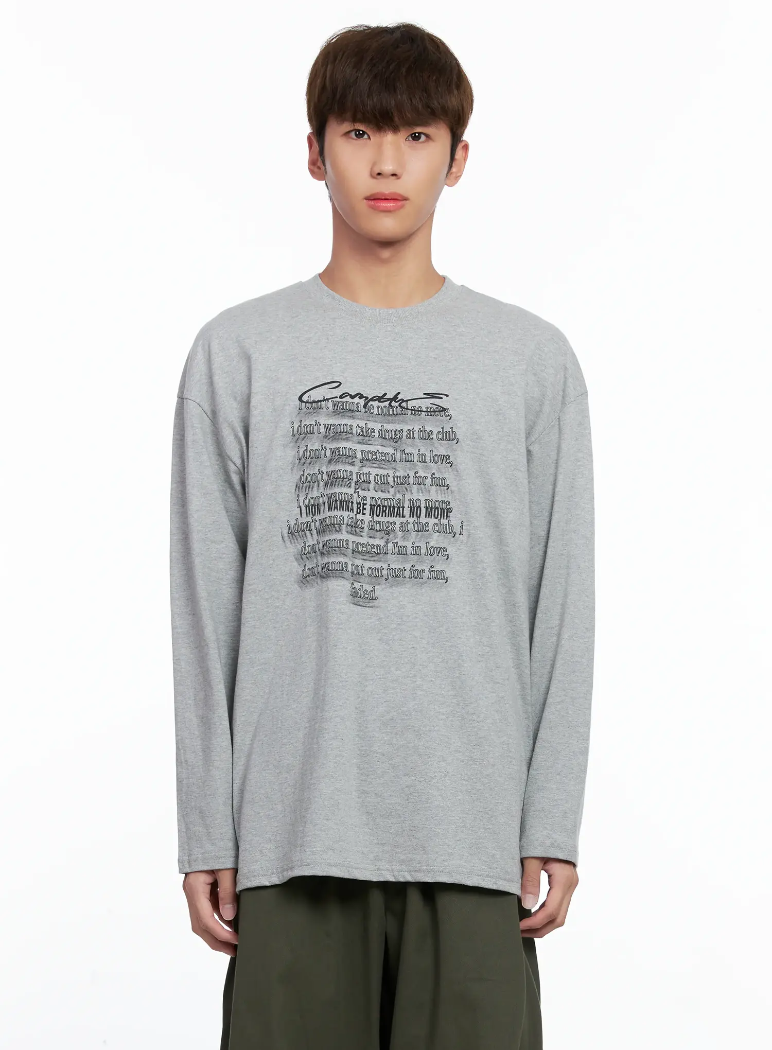Men's Graphic Lettering Long Sleeve IO506 - Image 13