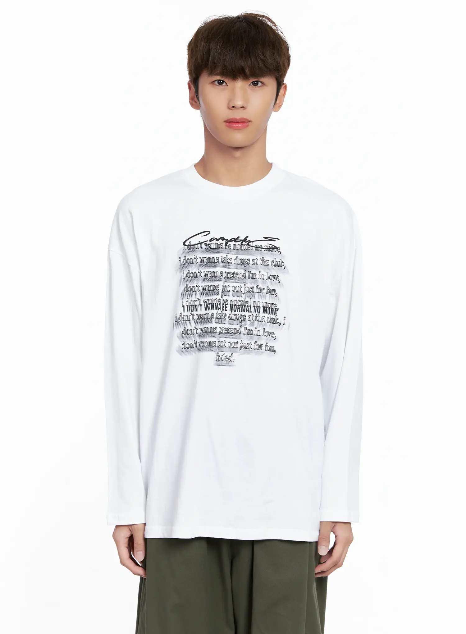 Men's Graphic Lettering Long Sleeve IO506 - Image 14