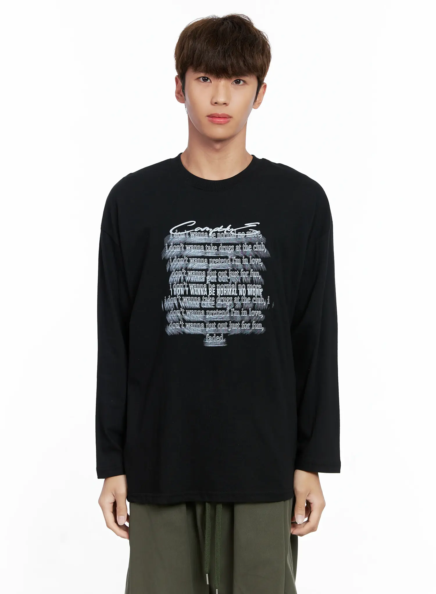 Men's Graphic Lettering Long Sleeve IO506 - Image 15