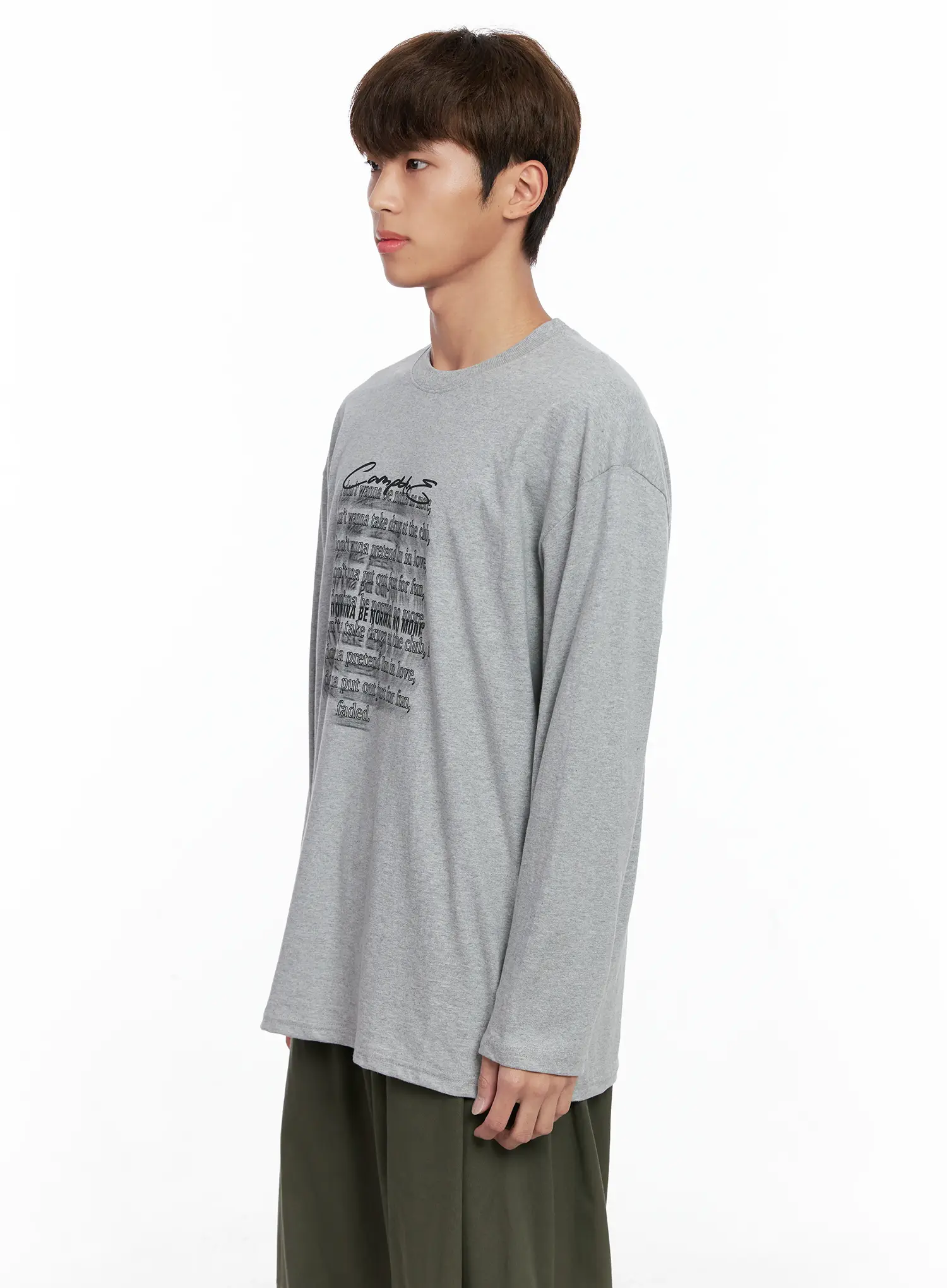 Men's Graphic Lettering Long Sleeve IO506 - Image 4