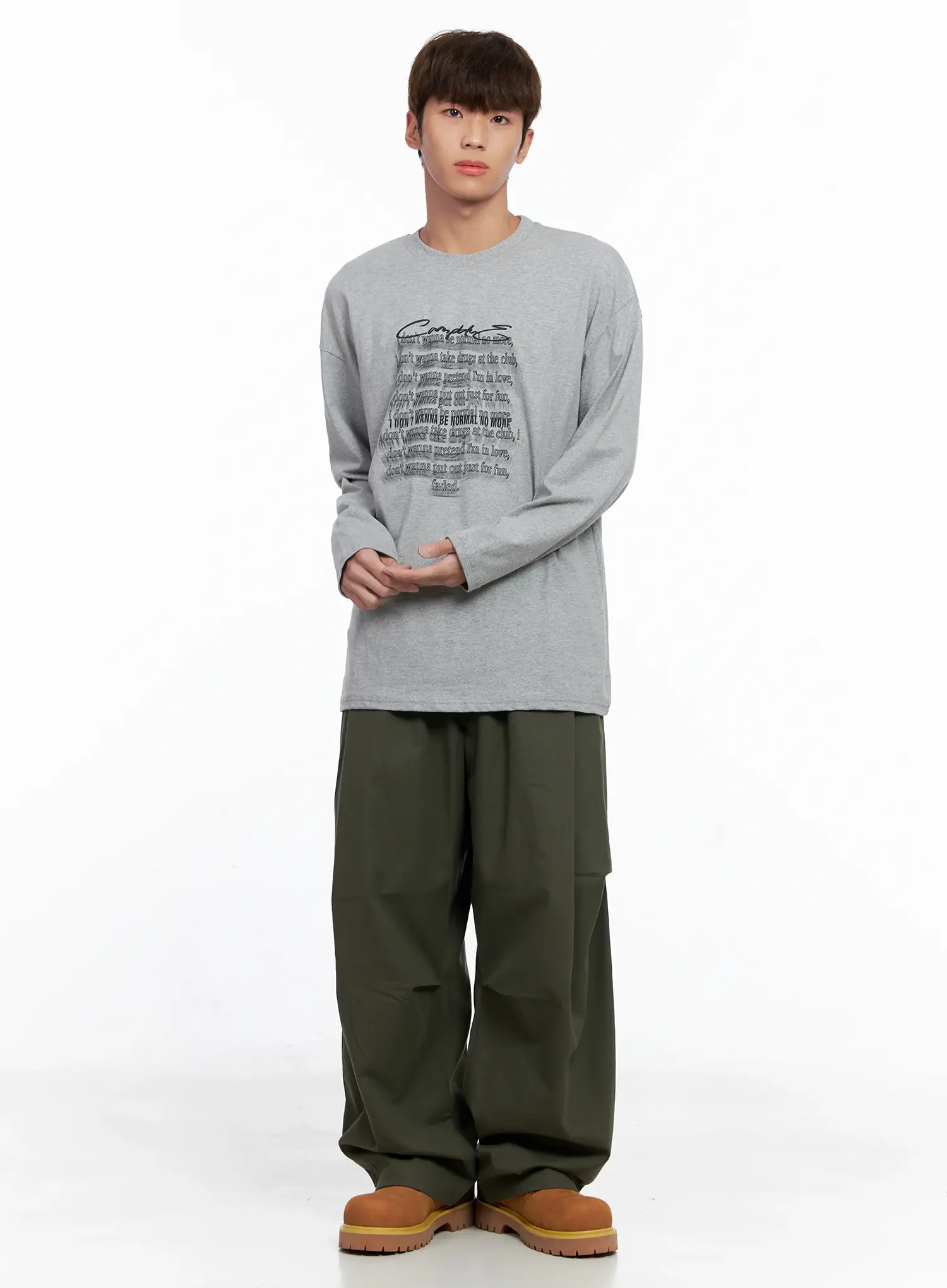 Men's Graphic Lettering Long Sleeve IO506 - Image 6