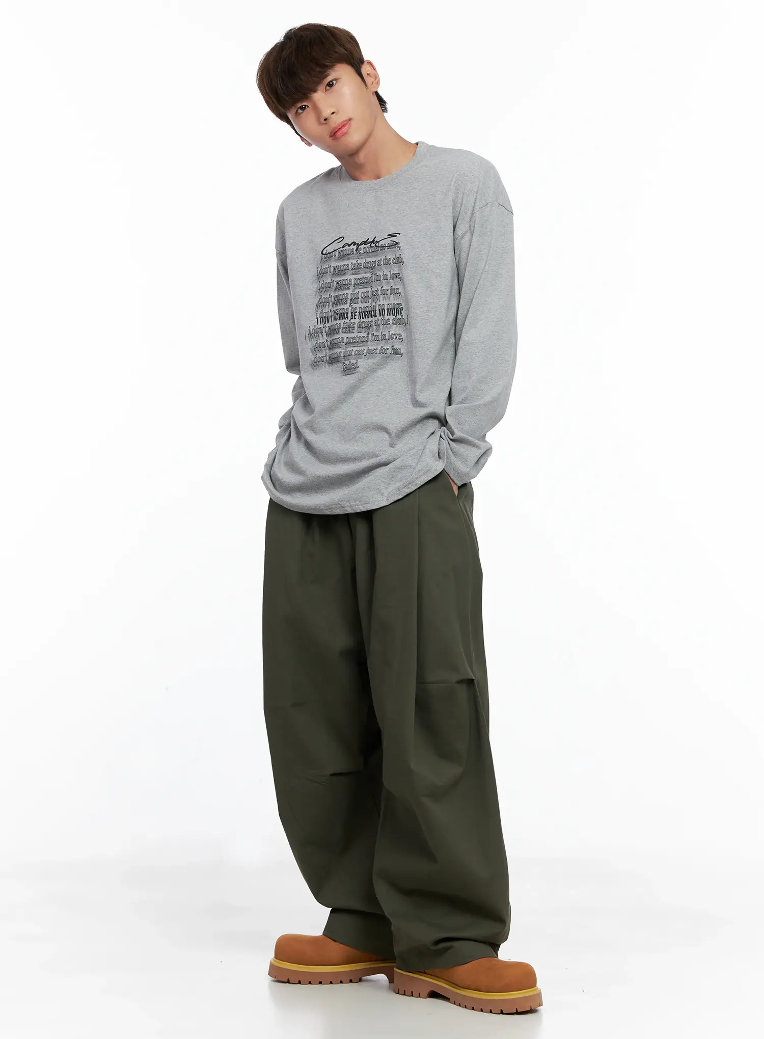 Men's Graphic Lettering Long Sleeve IO506 - Image 7