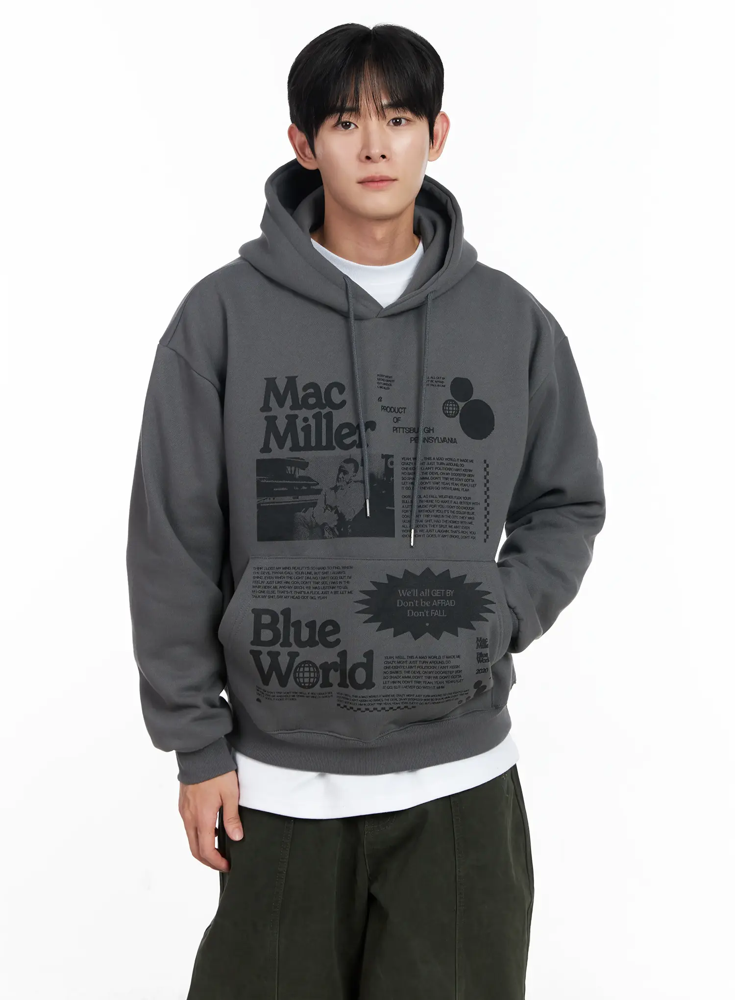 Men's Graphic Print Fleece Hoodie IJ521 - Image 2