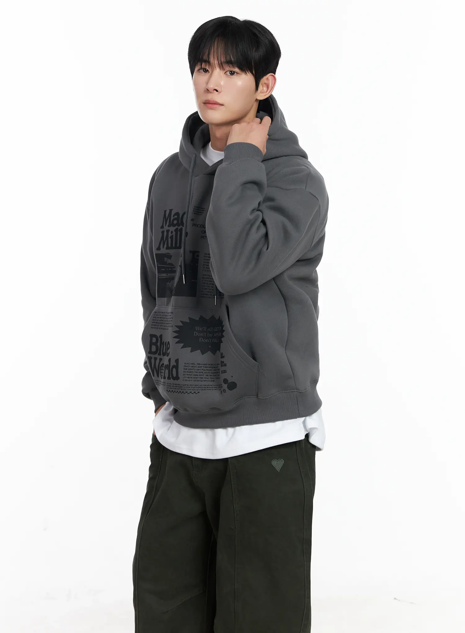 Men's Graphic Print Fleece Hoodie IJ521 - Image 6