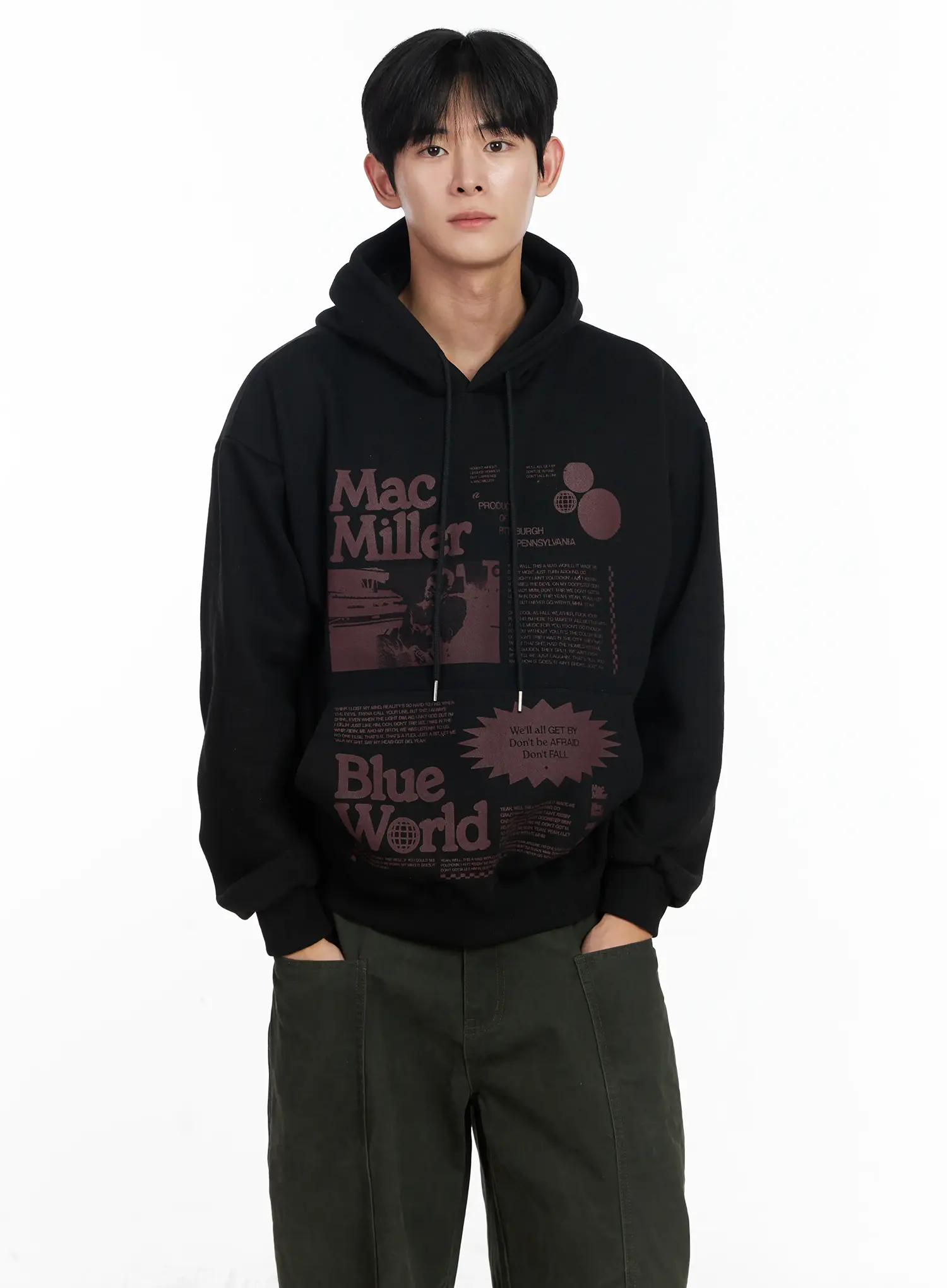 Men's Graphic Print Fleece Hoodie IJ521 - Image 9