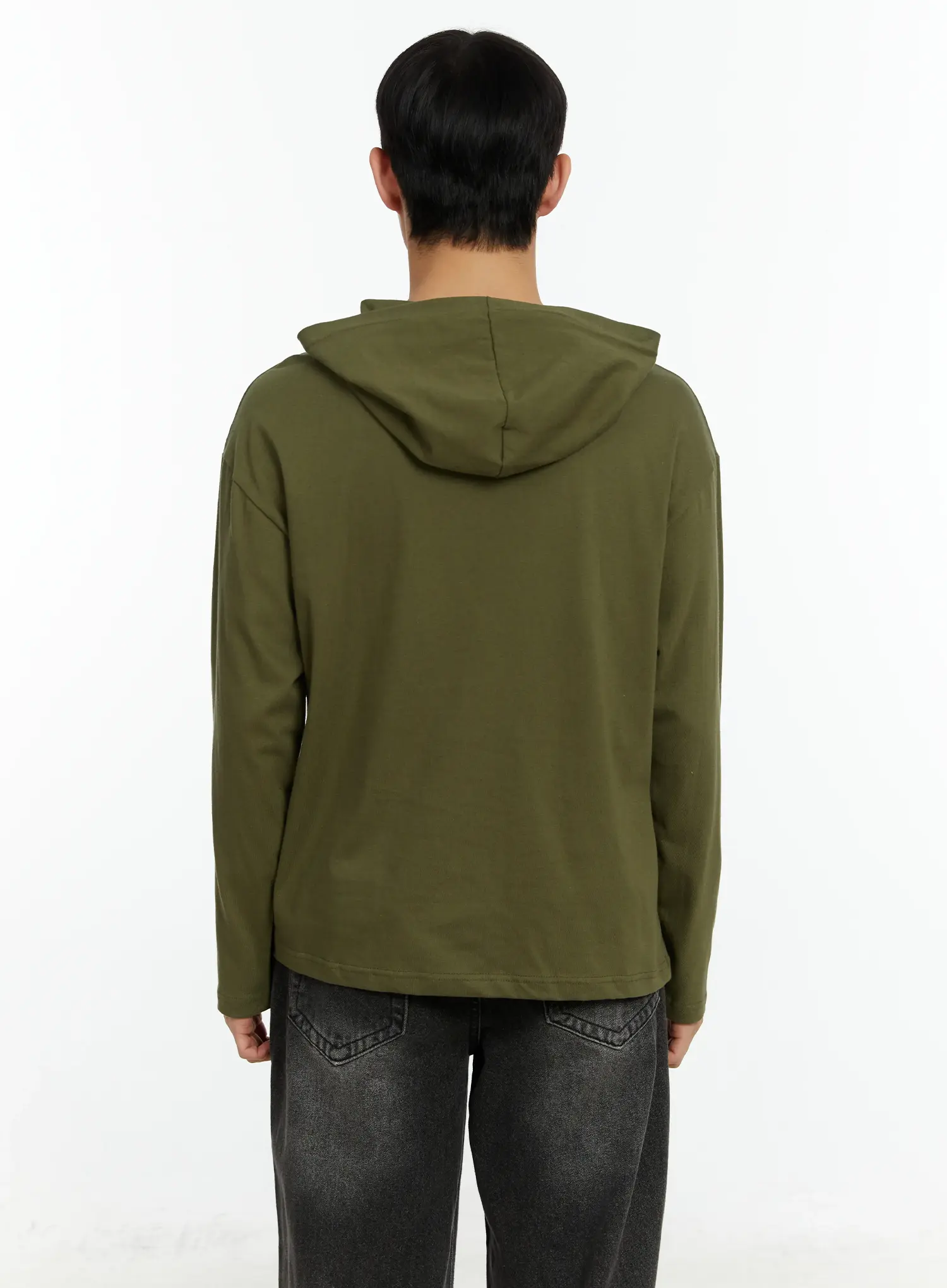Men's Graphic Print Henley Hooded Long Sleeve Top IF511 - Image 5