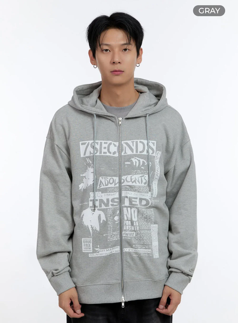 Men's Graphic Print Oversized Zip-Up Hoodie IO428 - Image 12