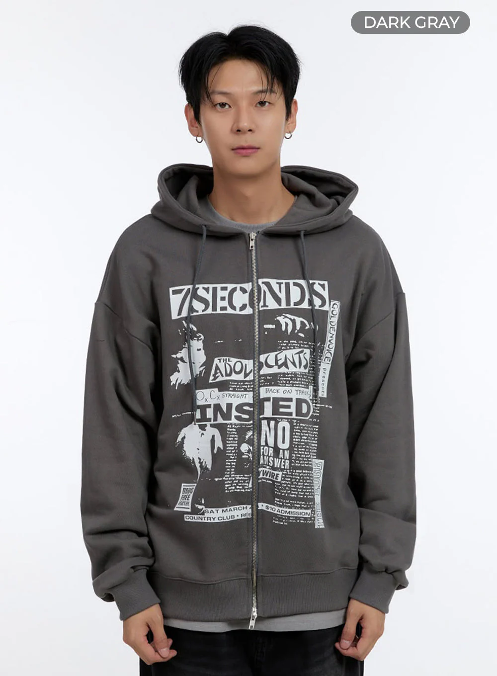 Men's Graphic Print Oversized Zip-Up Hoodie IO428 - Image 13