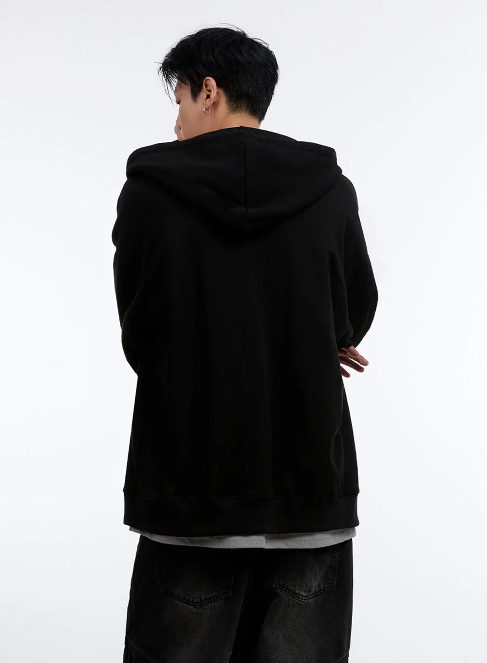 Men's Graphic Print Oversized Zip-Up Hoodie IO428 - Image 5