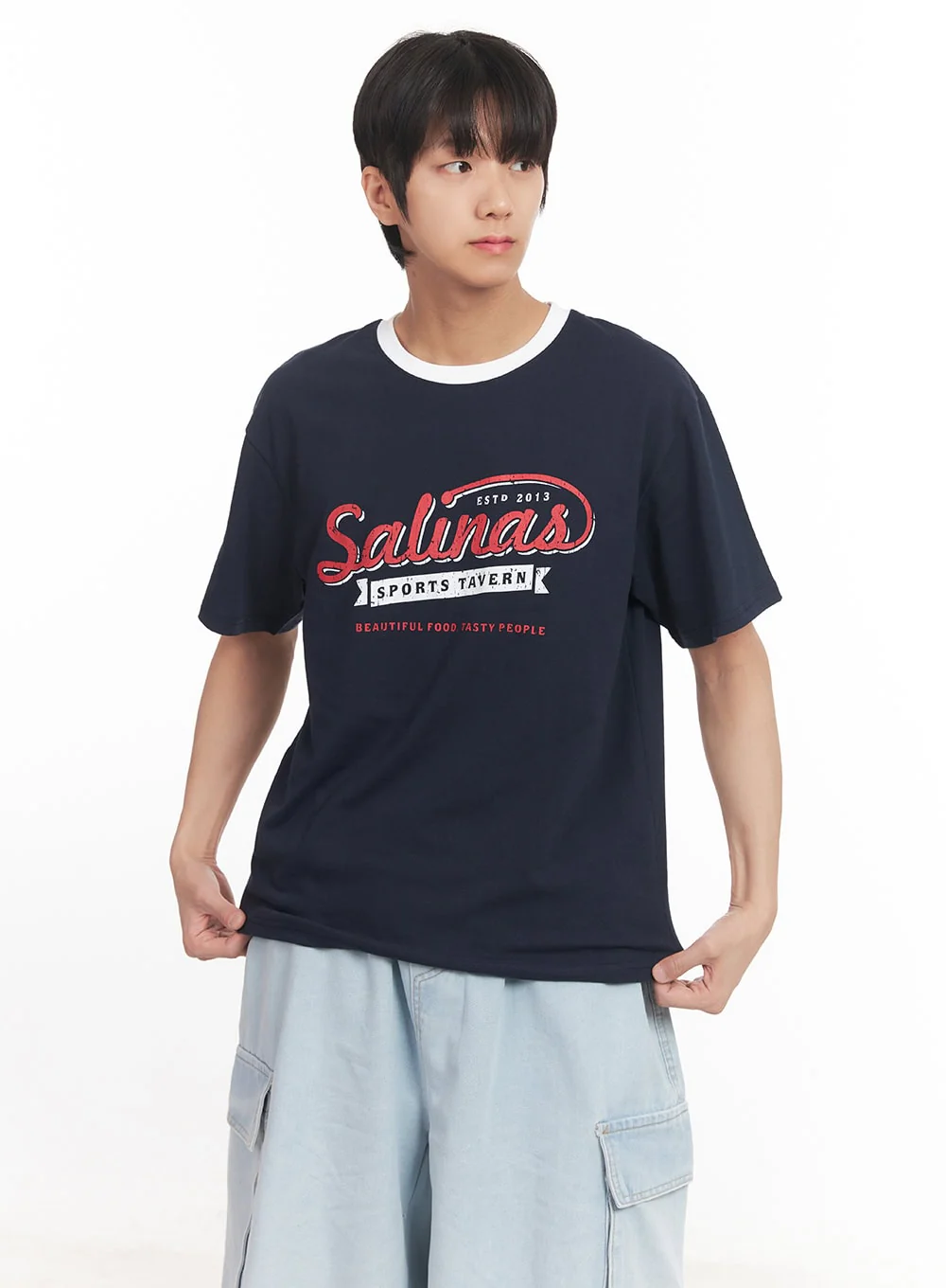 Men's Graphic Two-Tone T-Shirt IA511