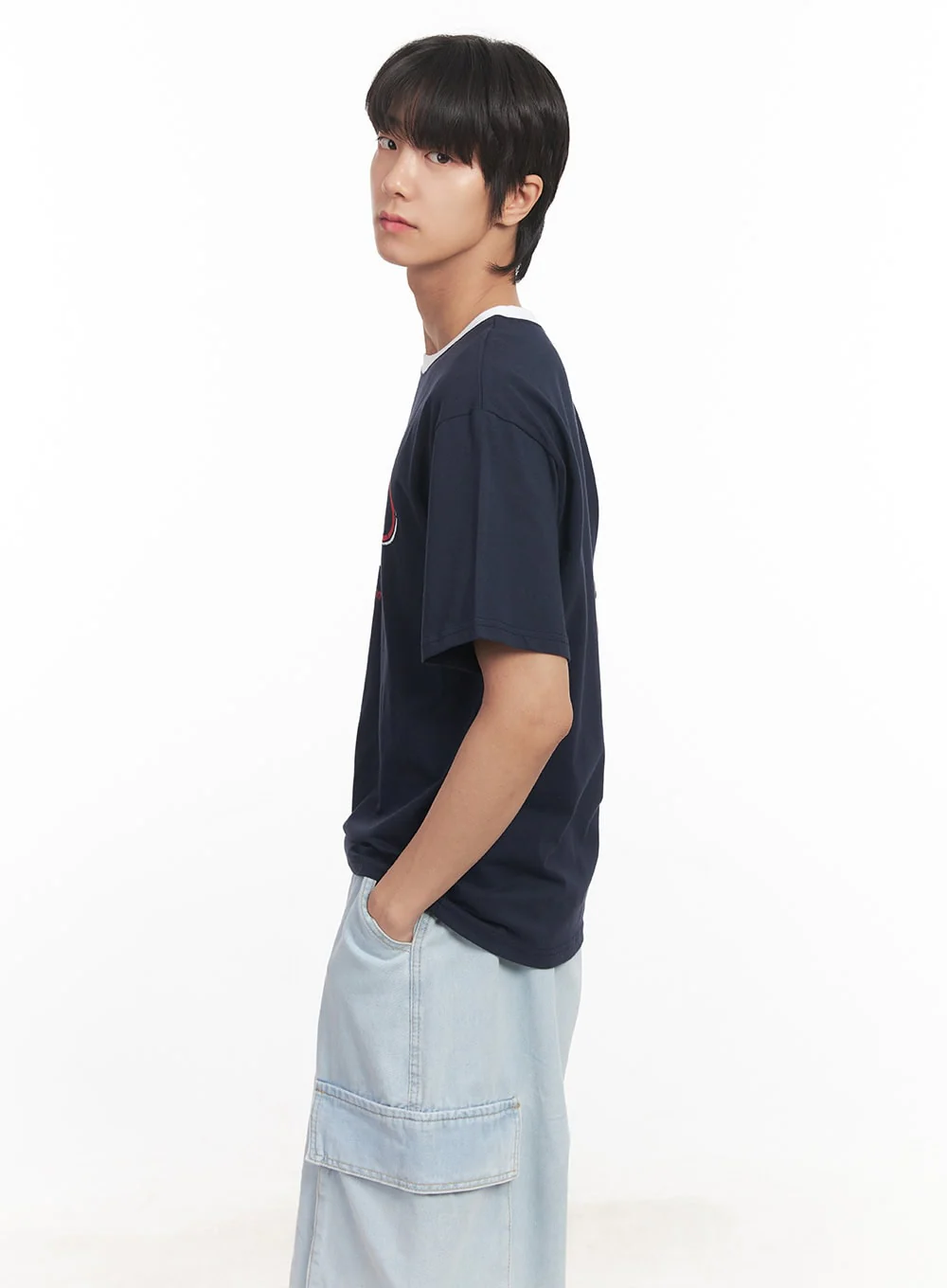 Men's Graphic Two-Tone T-Shirt IA511 - Image 5
