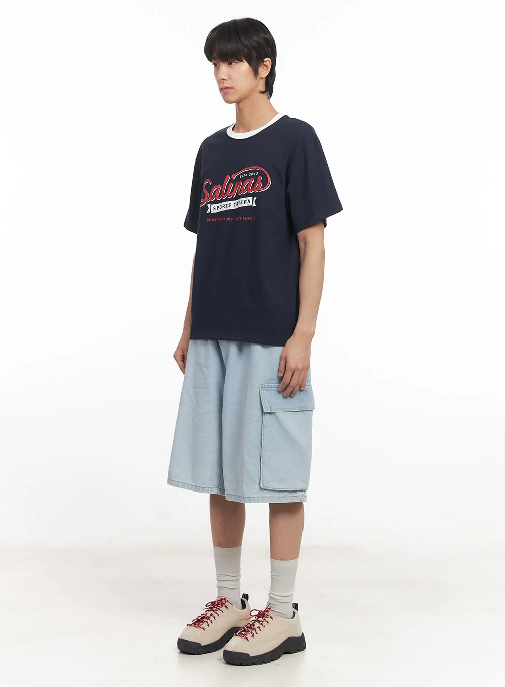 Men's Graphic Two-Tone T-Shirt IA511 - Image 8