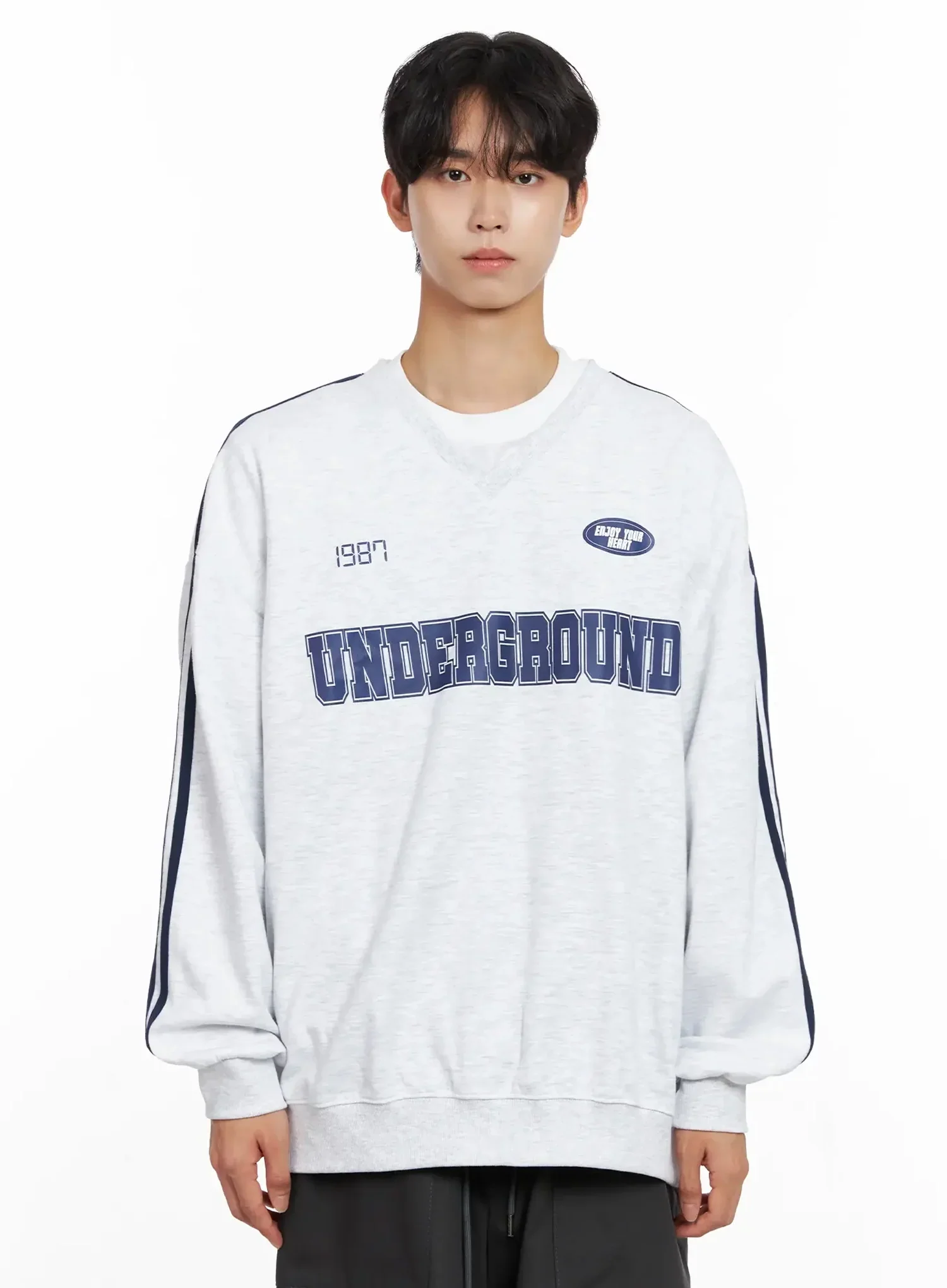 Men's Graphic V-Neck Sweatshirt IO516 - Image 16