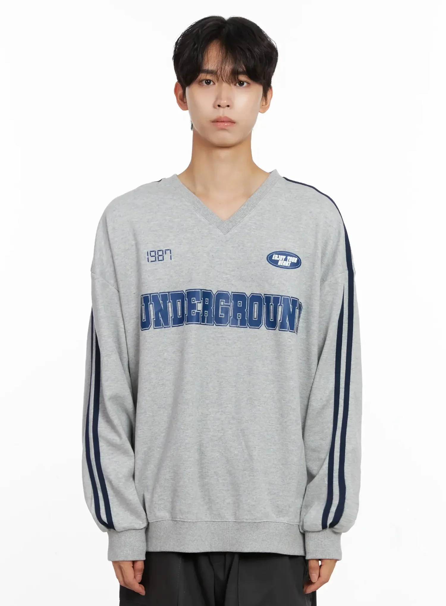 Men's Graphic V-Neck Sweatshirt IO516 - Image 18