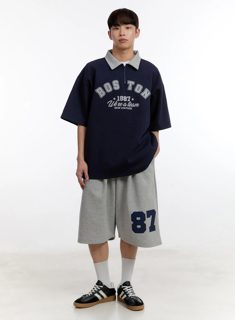 Men's Graphic Wide-Fit Sweat Shorts IA504 - Image 11