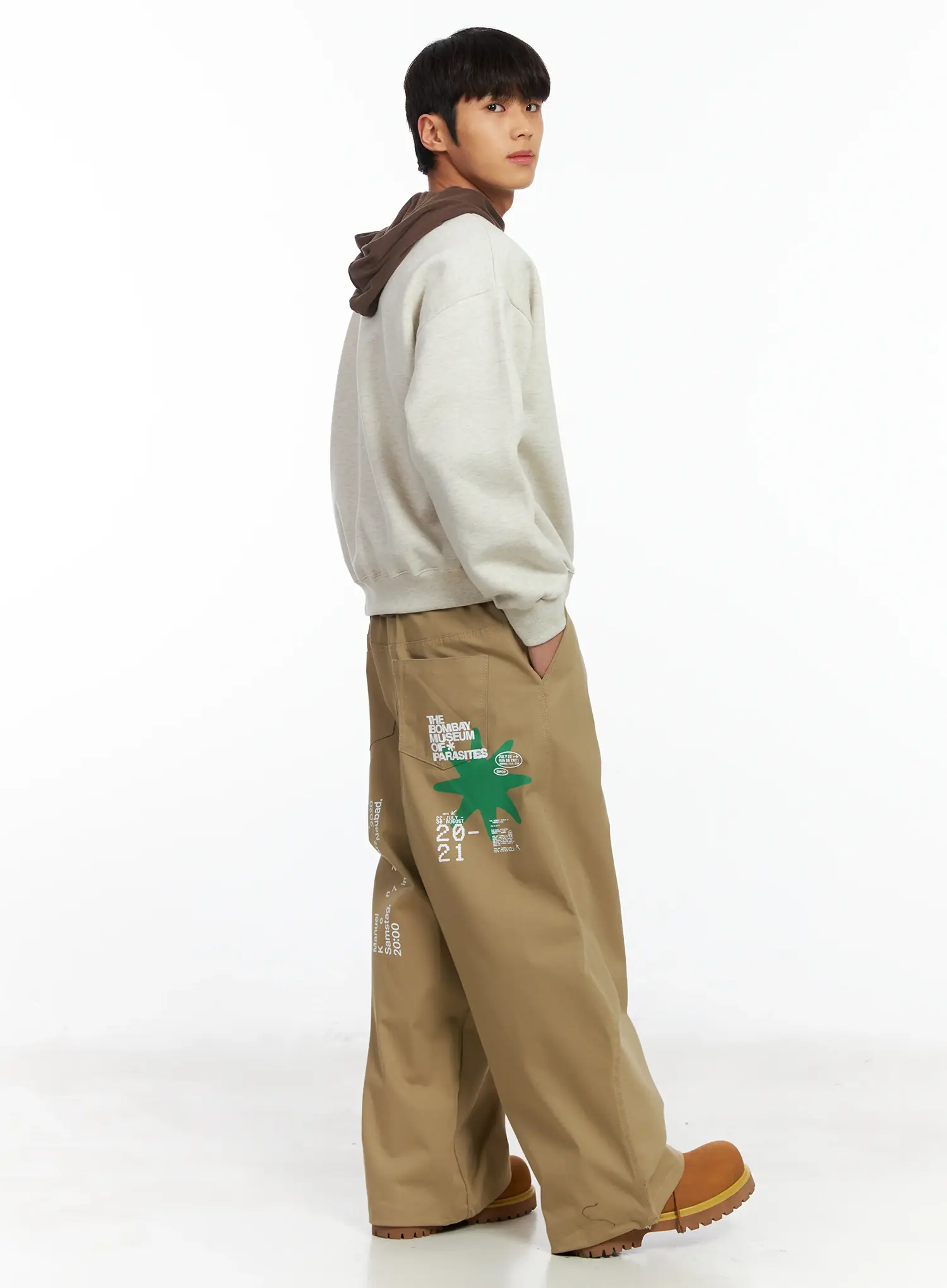 Men's Graphic Wide Leg Pants IF506 - Image 2