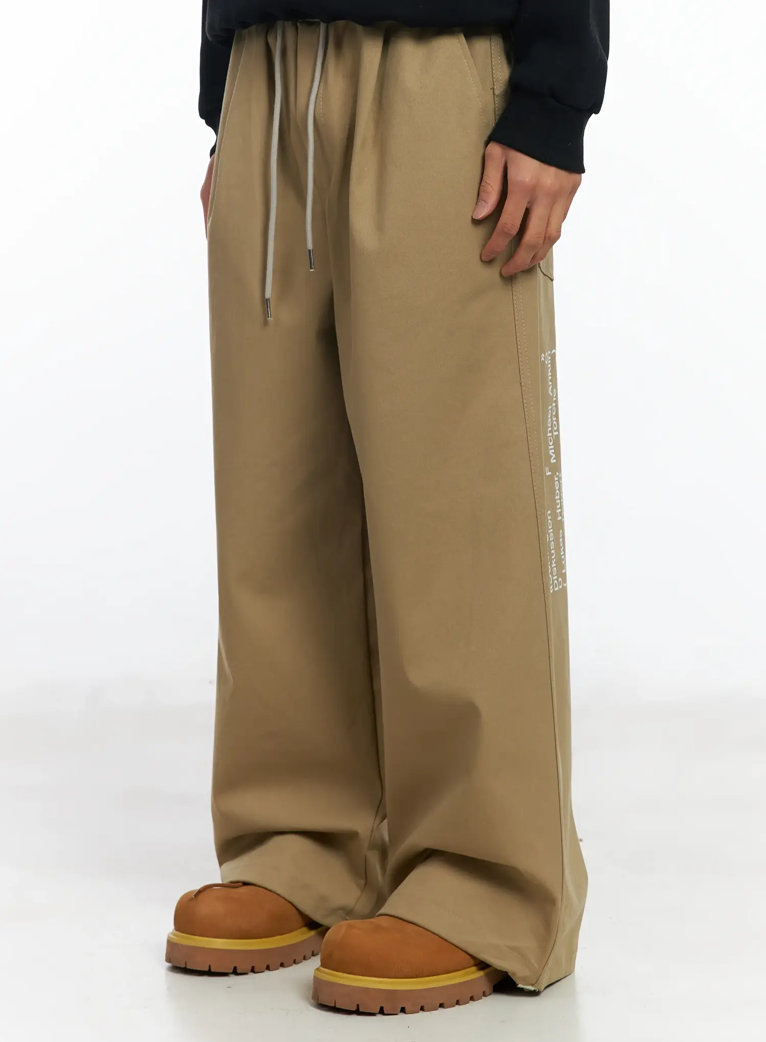 Men's Graphic Wide Leg Pants IF506 - Image 6